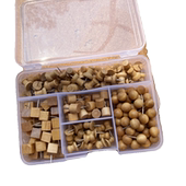 180枚咖啡色木质组合软木钉盒装 幼儿园美工办公大头钉装 饰毛毡板