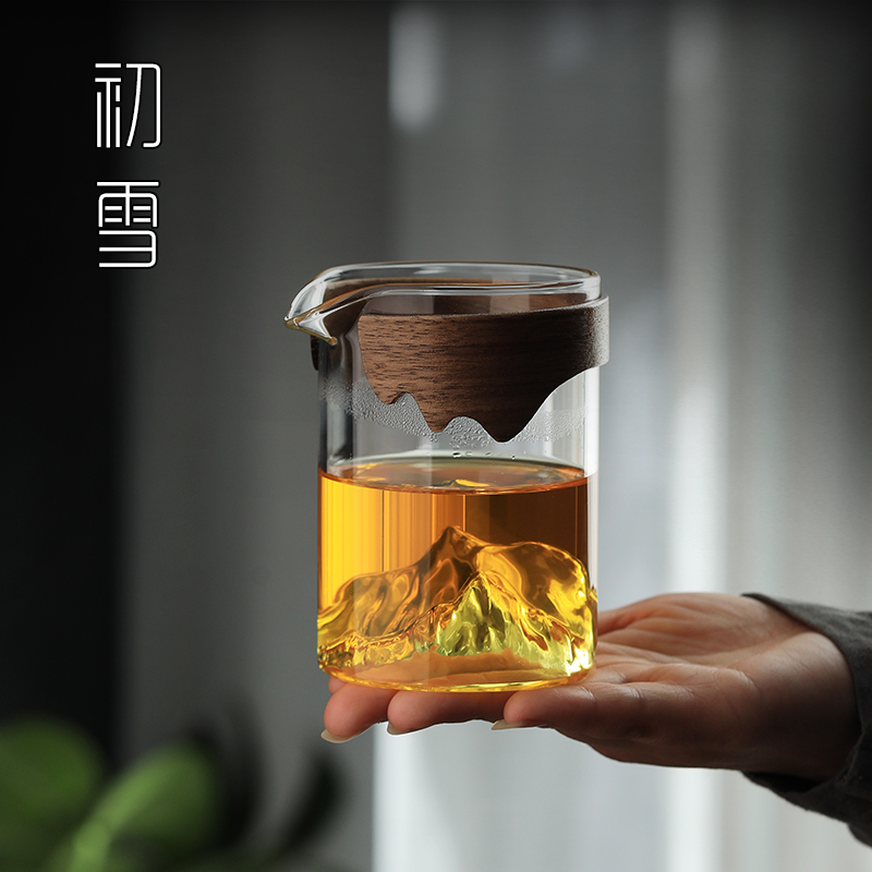功夫茶分茶杯玻璃公道杯观山创意茶滤公杯茶漏P套装茶具配件分茶