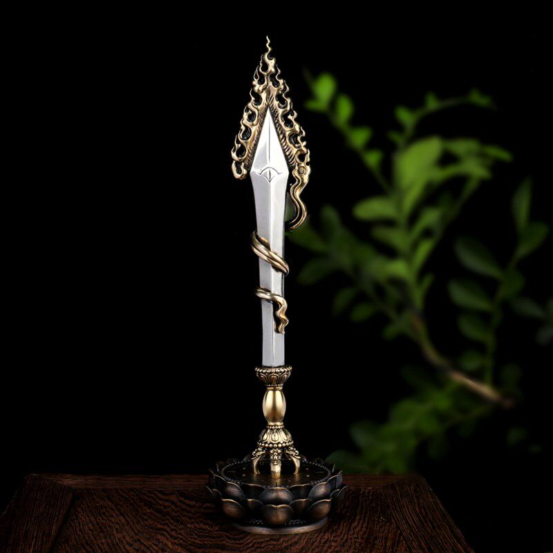 藏传文殊智慧剑摆件黄铜家居佛堂供奉用带莲O花底座吊坠装饰工艺,家居饰品,桌面摆件,淘宝优惠券,粉丝福利购,淘宝优惠卷