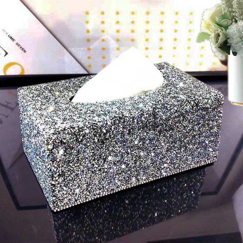 奢华客厅水晶镶钻纸m巾盒茶几餐厅卧室酒吧会所时尚抽纸盒餐巾纸,收纳整理,纸巾盒,淘宝优惠券,粉丝福利购,淘宝优惠卷