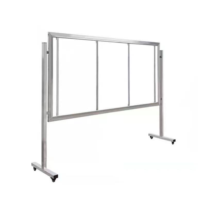 户外落地滑轮移动带轮不锈钢斜面直面H海报宣传展架广告展板宣传