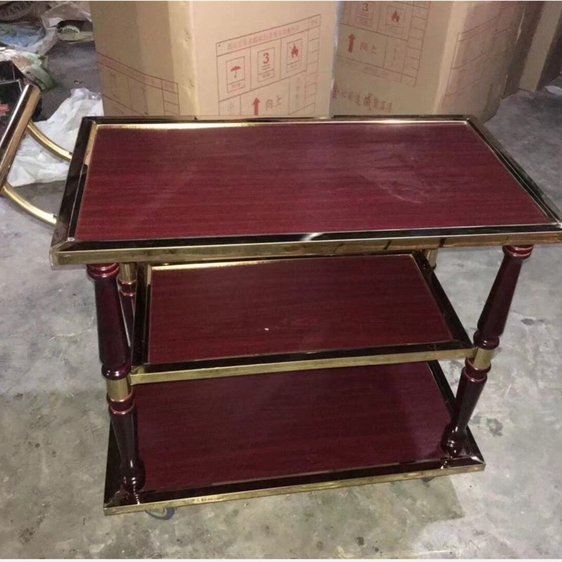 酒店小吃车推车三层酒水车茶水车不锈钢烤L鸭车片移动餐车商用餐