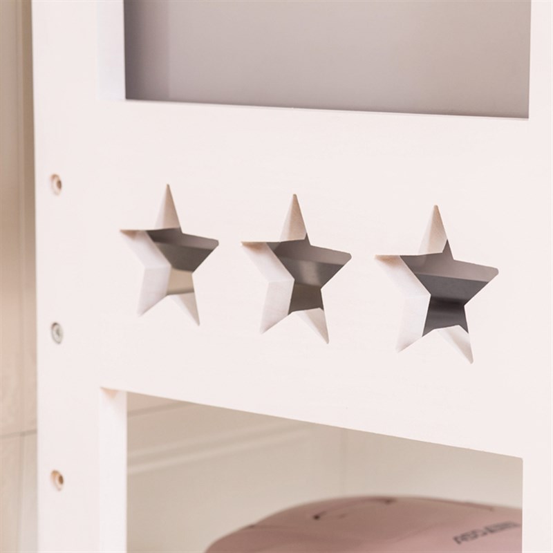 厨房储物架多f层微波炉置物架落地实木调味品整理架4层烤箱架白