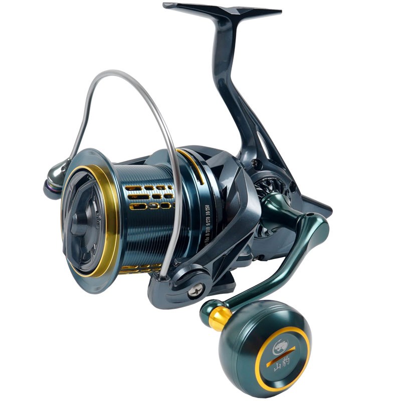 海钓全金属远投纺车轮12000缓降x25KG卸力10000型大物锚鱼轮远投