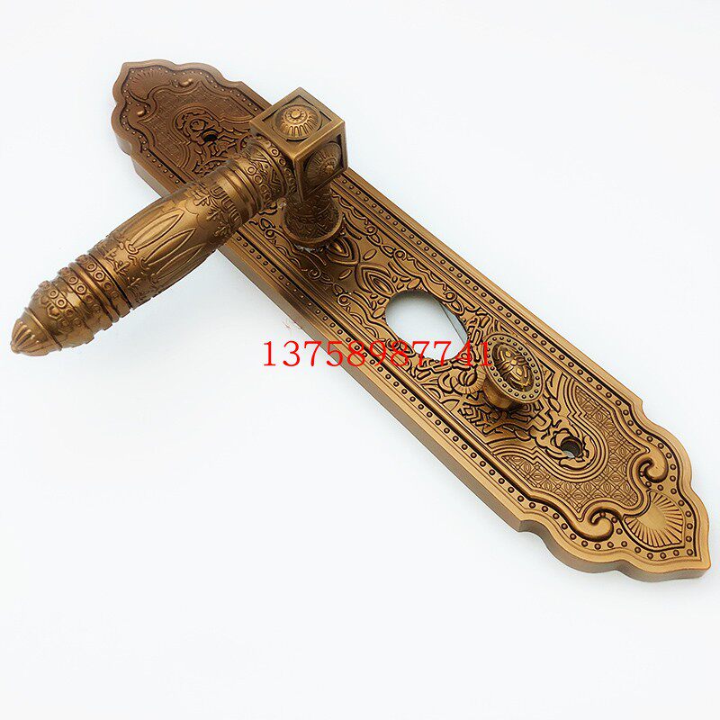 防盗门拉a手豪华大门入户锁双开门别墅手柄把手锁锌合金执手门锁