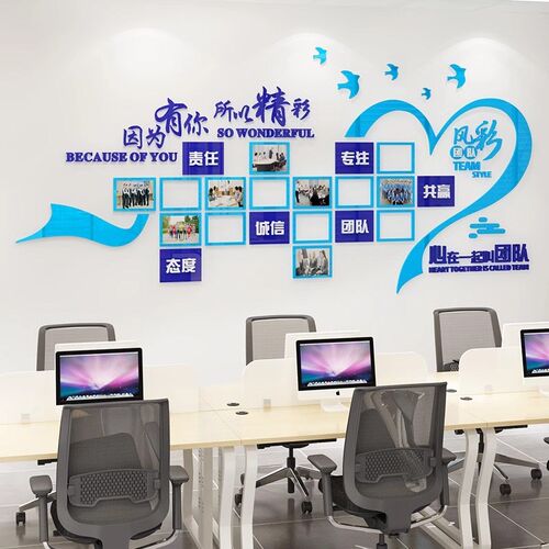 公司优秀员工风采展n示照片墙贴企业团队励志文化墙相框办公室装