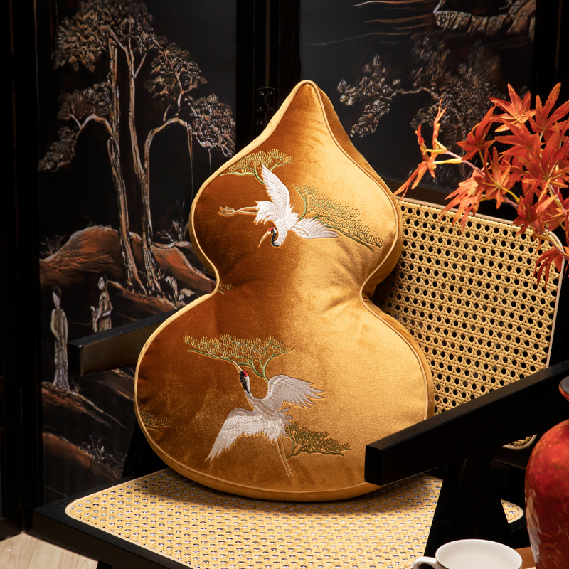 速发葫芦抱枕新中式异形枕绒布个性枕国沙发靠垫靠枕创意床头潮含