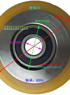 欧能托盘搬运车平衡轮辅助轮子115*55-6304 ONEN支撑轮边轮胎