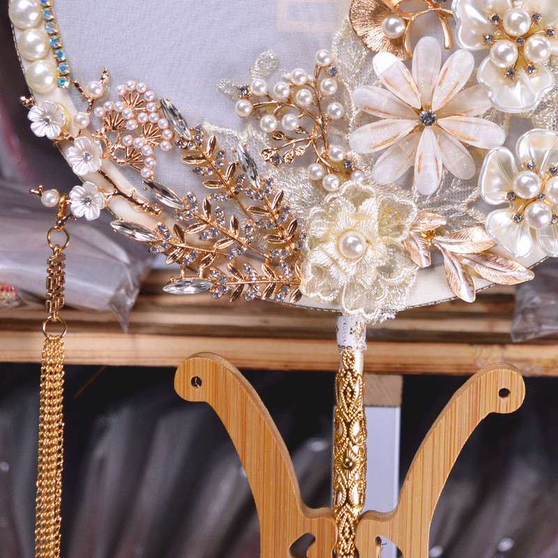 新娘喜扇秀禾服团扇结婚婚礼团扇古风扇子出嫁扇喜字扇中式手捧花