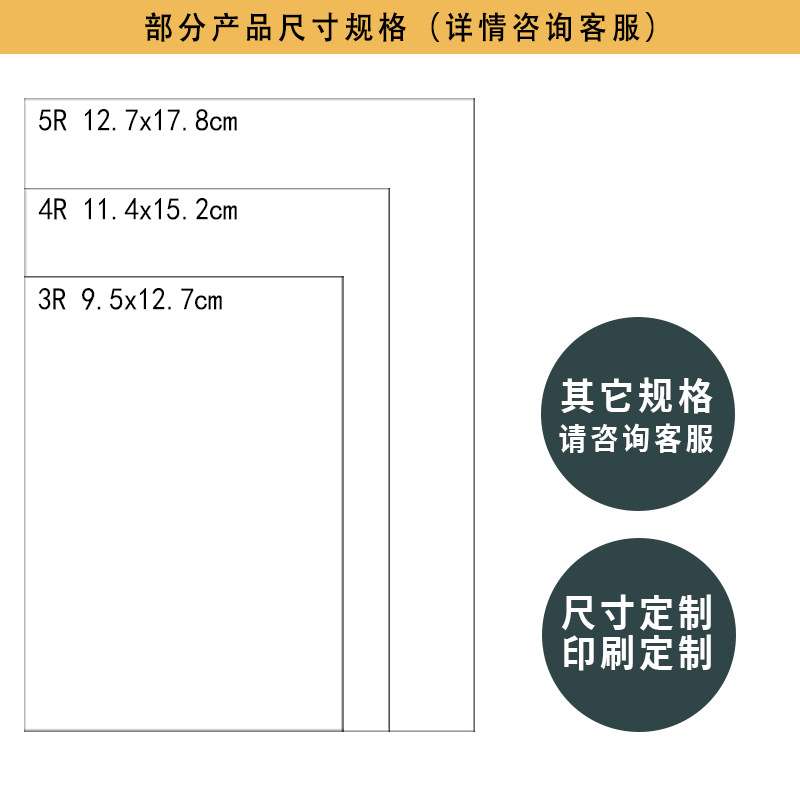 4R相纸6寸 高光5寸7寸照片3R5R喷墨打印防水家用多克重照像相片纸