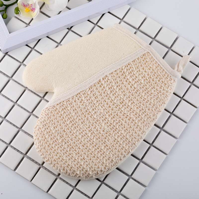 ?棉麻搓澡手套去污澡巾强烈清洁沐浴擦双面使用搓澡不求人角质搓