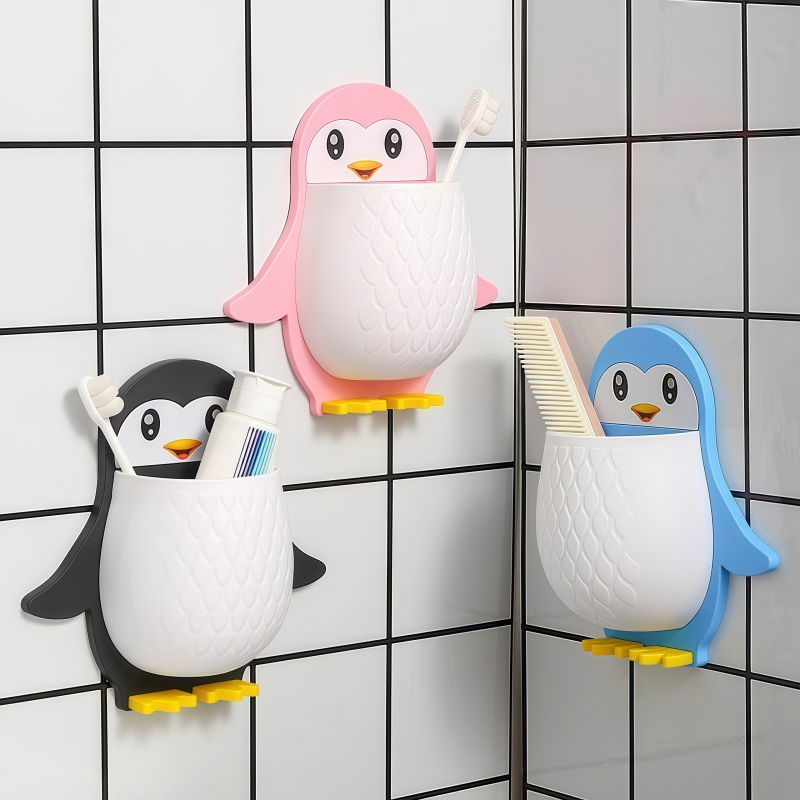 创意卡通企鹅置物架浴室整理盒