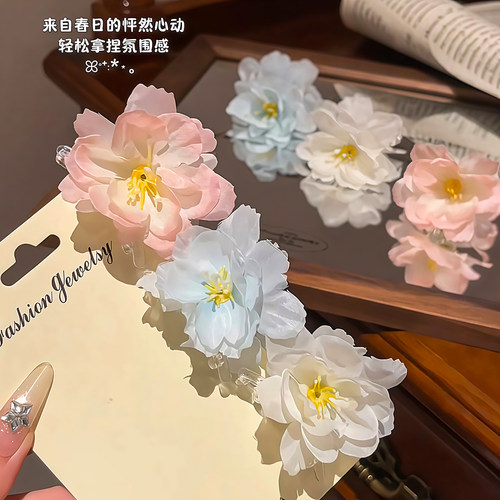 春日樱花抓夹发卡2026新款侧边夹