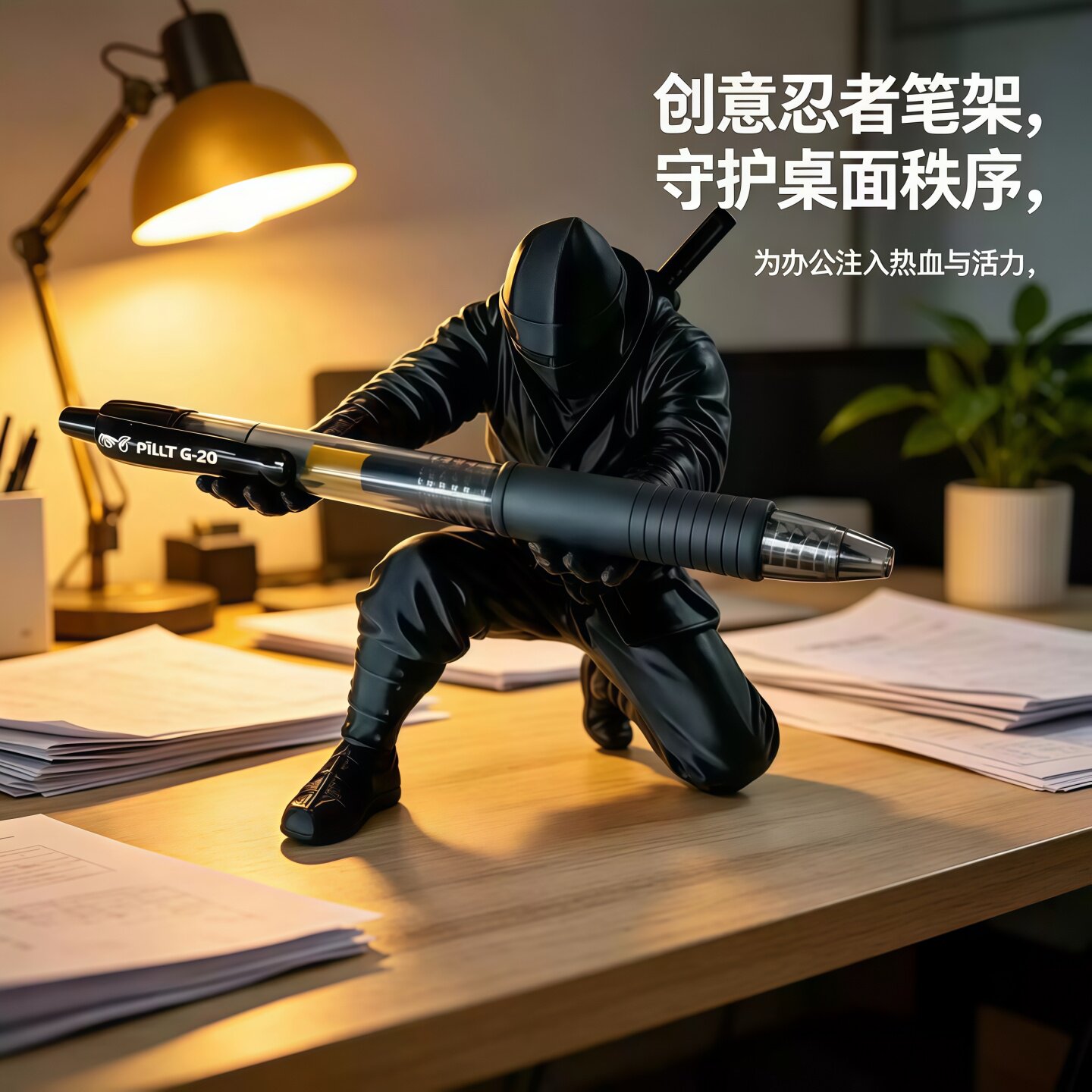 3D打印黑武士忍者笔架摆件图片