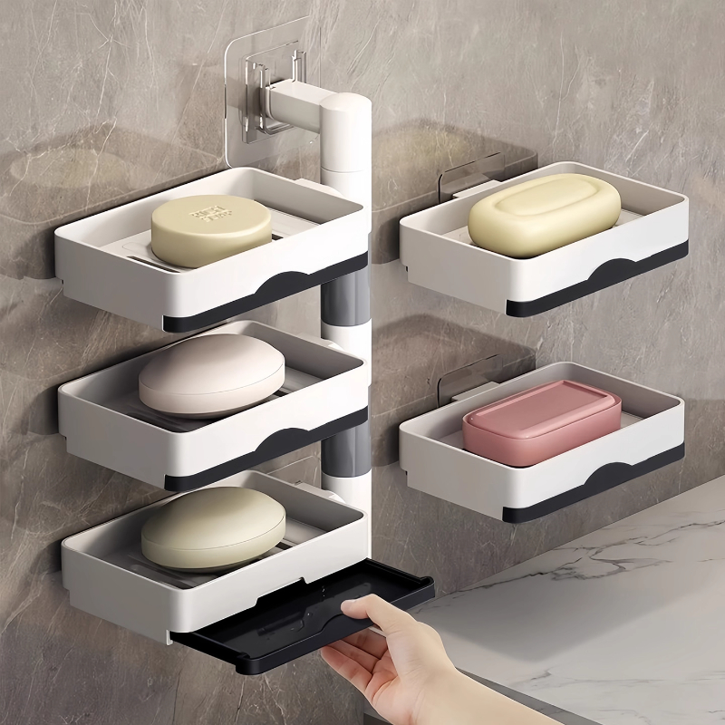 肥皂盒免打孔香皂架旋转壁挂式