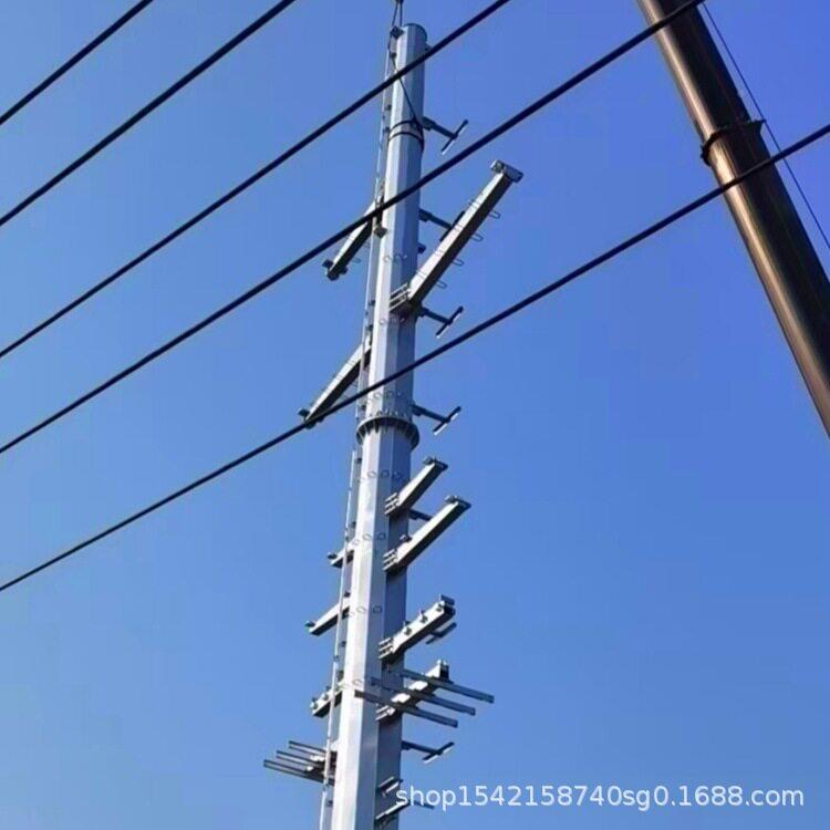 1杆杆0kv电力钢管塔 输10kv 35电工程15米回路终钢 多回路电力钢