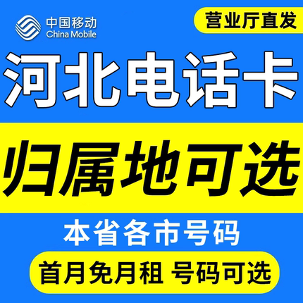 河北石家庄唐山邯郸张家口沧州中国移动卡上网卡手机卡电话流量卡