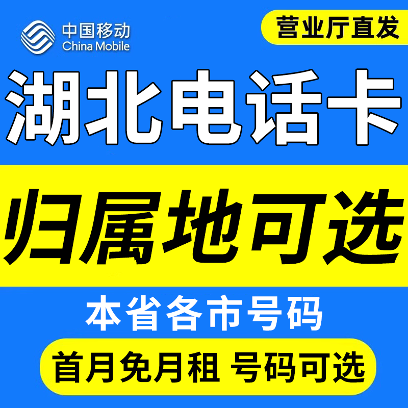湖北武汉襄阳荆州黄冈随州咸宁中国移动卡上网卡手机卡电话流量卡