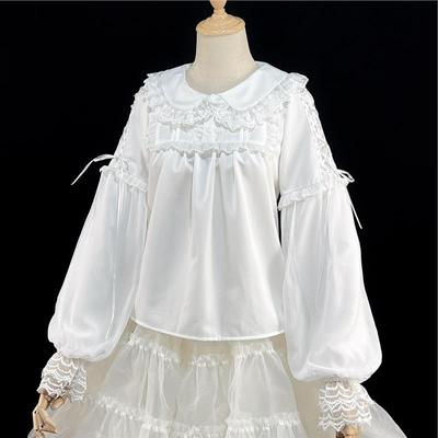 Lolita洋装娃娃领长袖衬衫秋冬新款甜美可爱内搭洛丽塔打底衫百搭