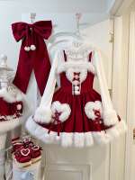 【 Snow Top Strawberry Rabbit 】 Original Lolita Autumn and Winter plush Lolita Rabbit Ear Cape Princess Dress from Berry Story thumbnail 7