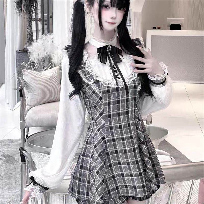 *初恋契约*虚拟天国原创设计量产型系长袖套装蕾丝珍珠蝴蝶结,模玩/动漫/周边/娃圈三坑/桌游,lolita衬衫/内搭,淘宝优惠券,粉丝福利购,淘宝优惠卷