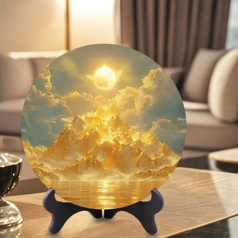 日照金山紫气东来招财旺福保家宅相框摆件书房桌面摆台画 画框装,家居饰品,桌面摆件,淘宝优惠券,粉丝福利购,淘宝优惠卷