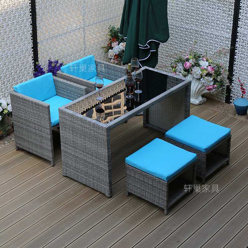 藤编沙发箱子椅休闲编藤沙发椅室外度假民宿庭院花园桌椅组合藤艺