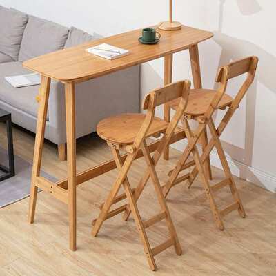 小吧台桌家用小户型高脚长条桌子客厅隔断实木阳台靠窗桌简约现代