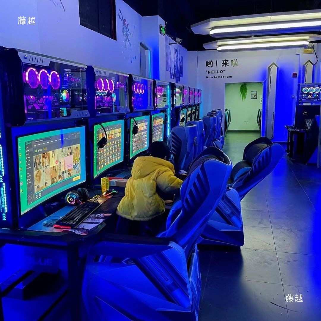 网红网吧竞技风冷一体房网咖沙发桌子机箱联排电脑桌上置酒店电竞