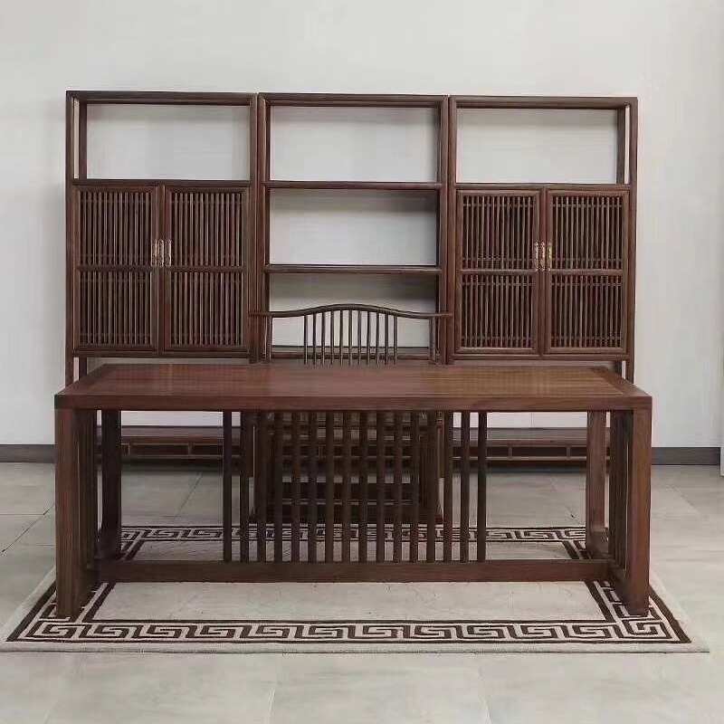 新中式茶桌椅组合 老榆木实木家具 家用办公禅意仿古茶楼茶室茶台