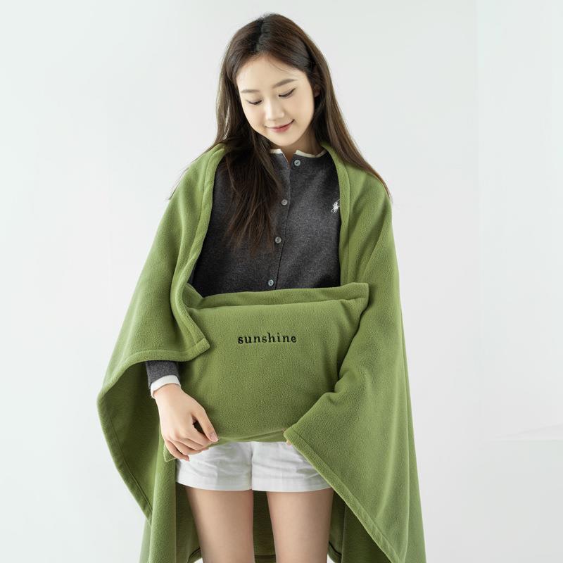 新款毛毯绒毯抱枕毯便携毯收纳毛毯车载四季办公室午睡旅行毯