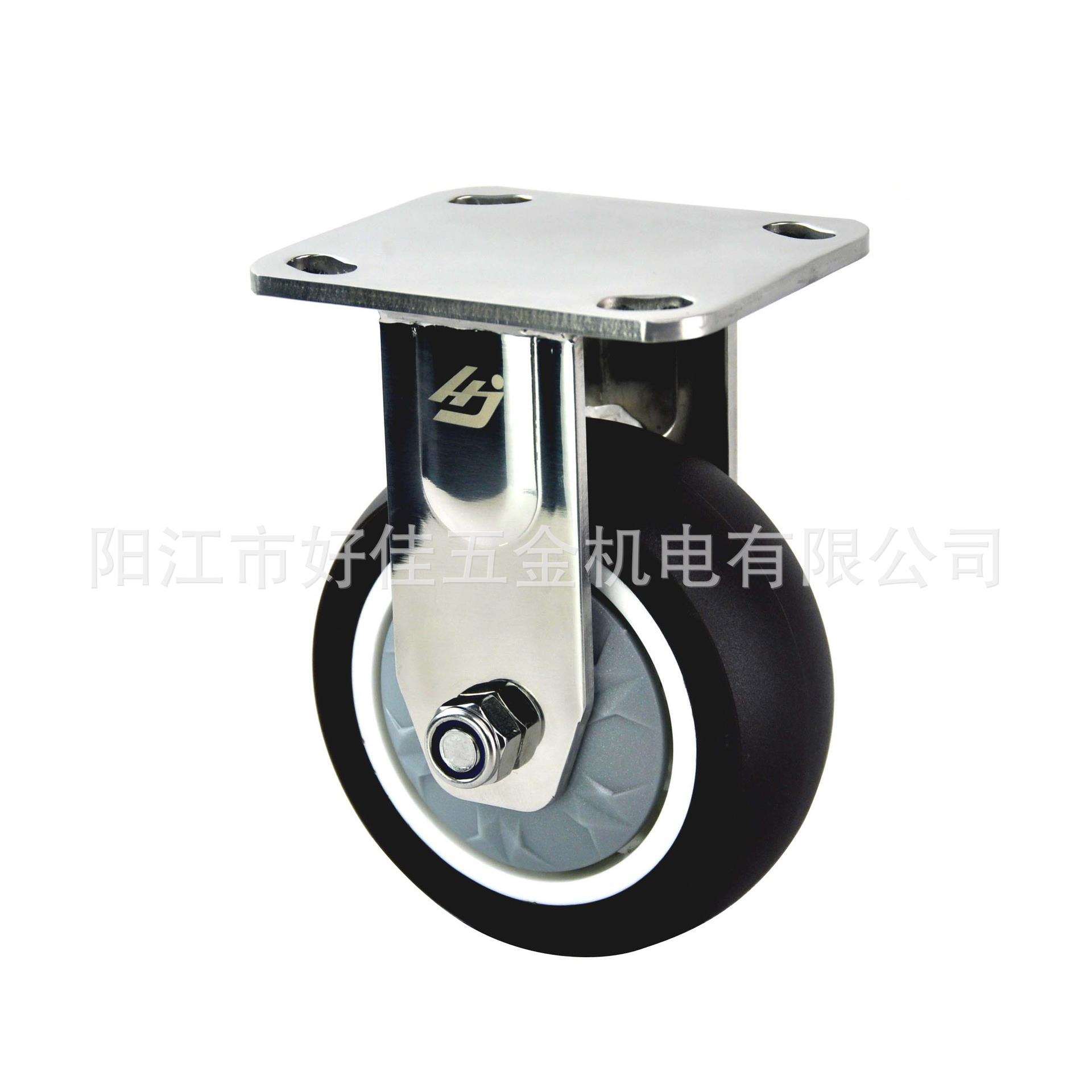 源头工厂直供5X2重型304全不锈钢静音TPR定向脚轮