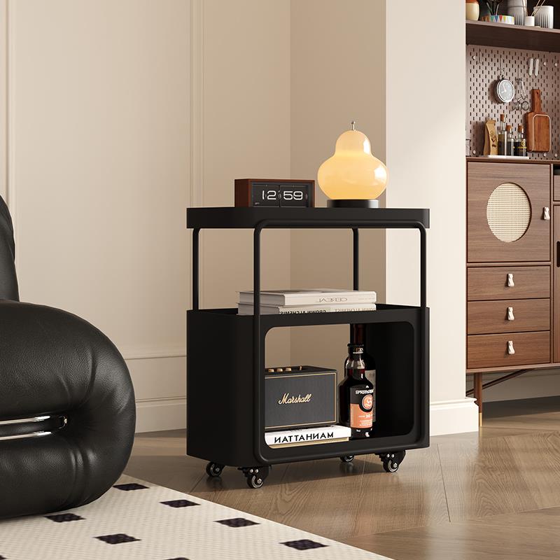法式中古风创意可移动带轮沙发小推车边几轻奢阳台小型茶几置物架