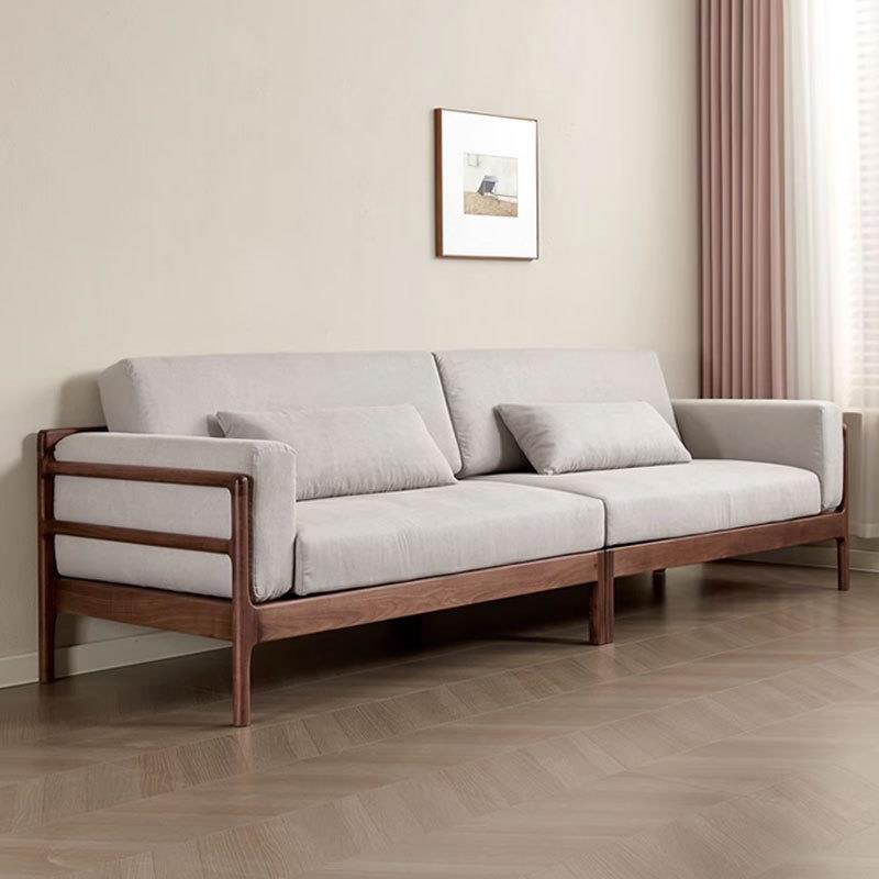 北欧全实木黑胡桃木沙发现代简约樱桃木罗汉床中式客厅小户型家具