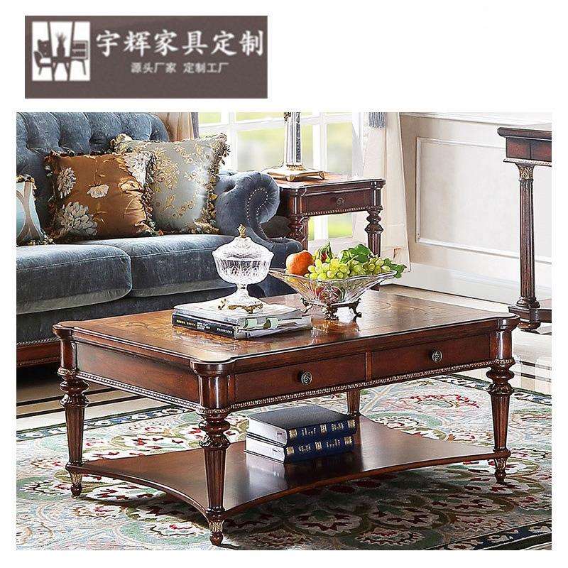 福溢家居意大利家具实木长茶几客厅沙发咖啡桌翡冷翠方几角几
