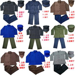 中山装农民工本山焦裕禄服装70年代话剧抖音小品演出服男怀旧风
