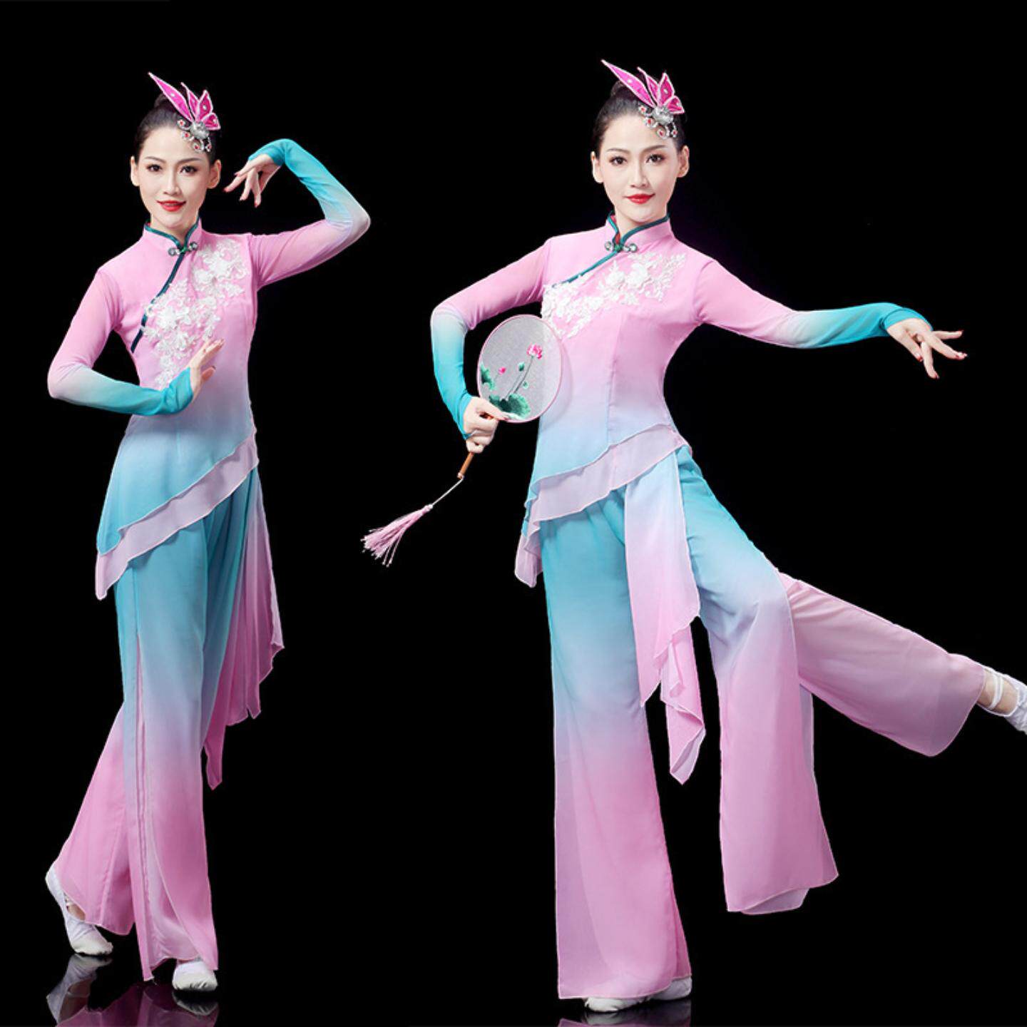 伞舞蹈服装演出服儿童梅花现代