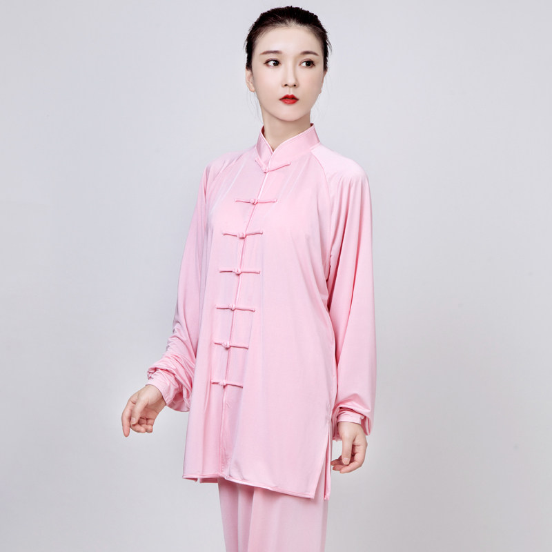 太极服女款新款2024牛奶丝冰丝太极拳练功服男春夏季八段锦