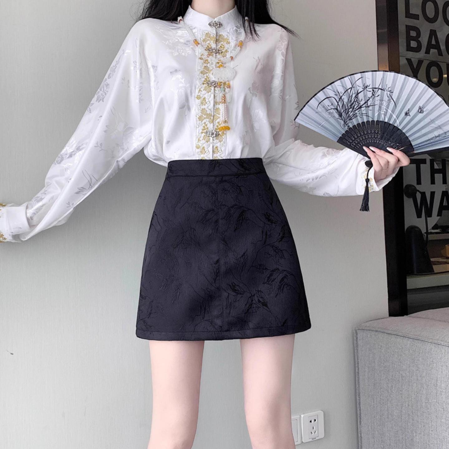 新中式半身裙女2026春夏新款提花