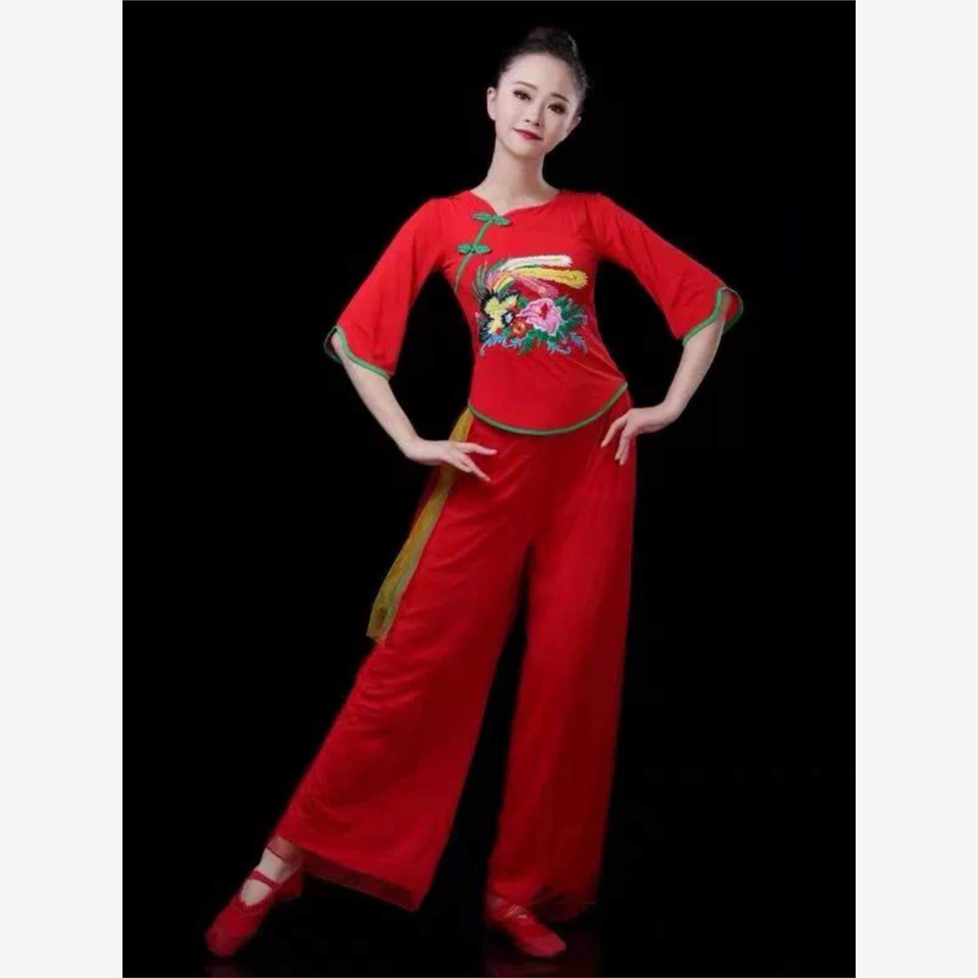 秧歌服演出服民族舞蹈服套装女成人2023新款中老年跳舞服装广场舞