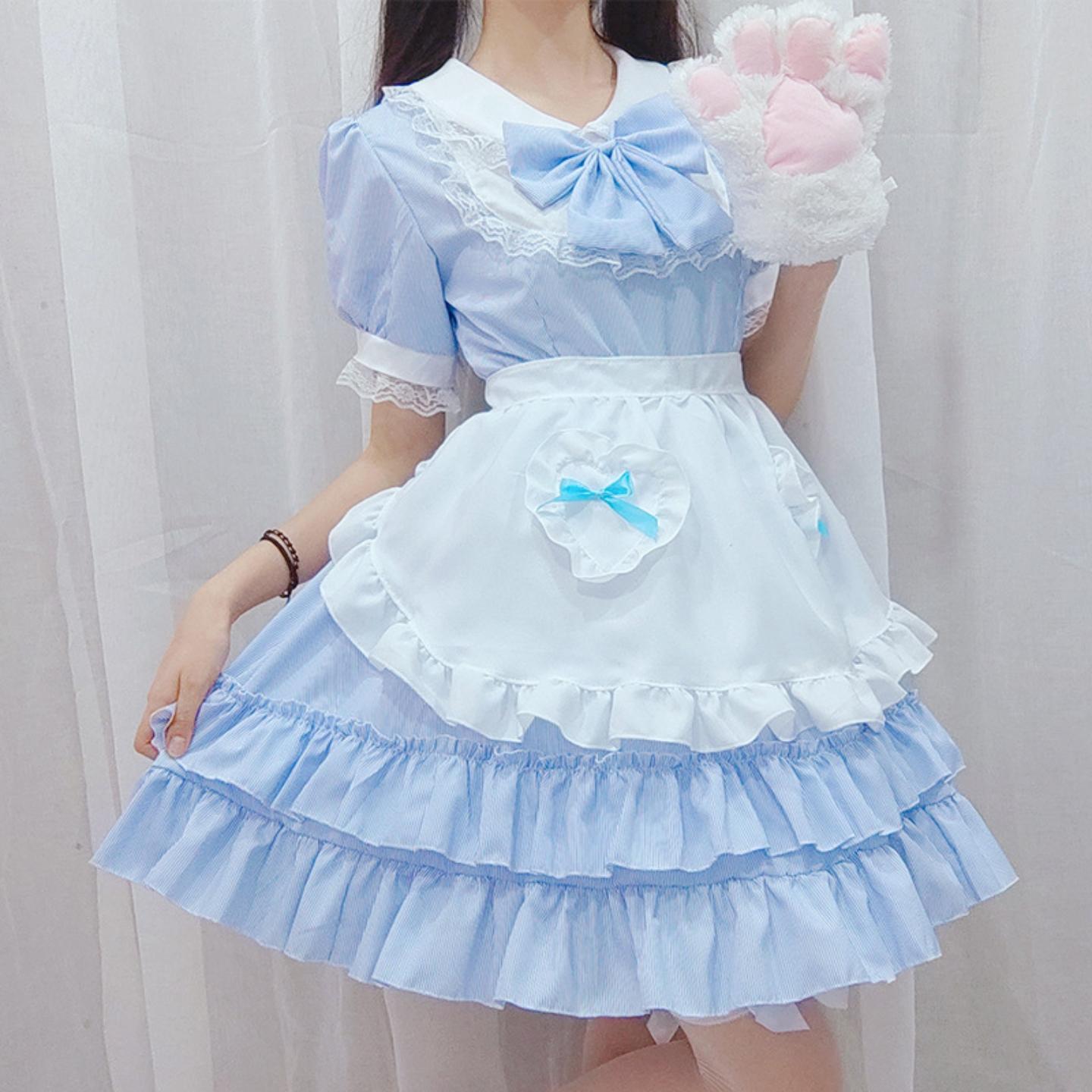 日系女学生可爱夏日泡芙洛丽塔服