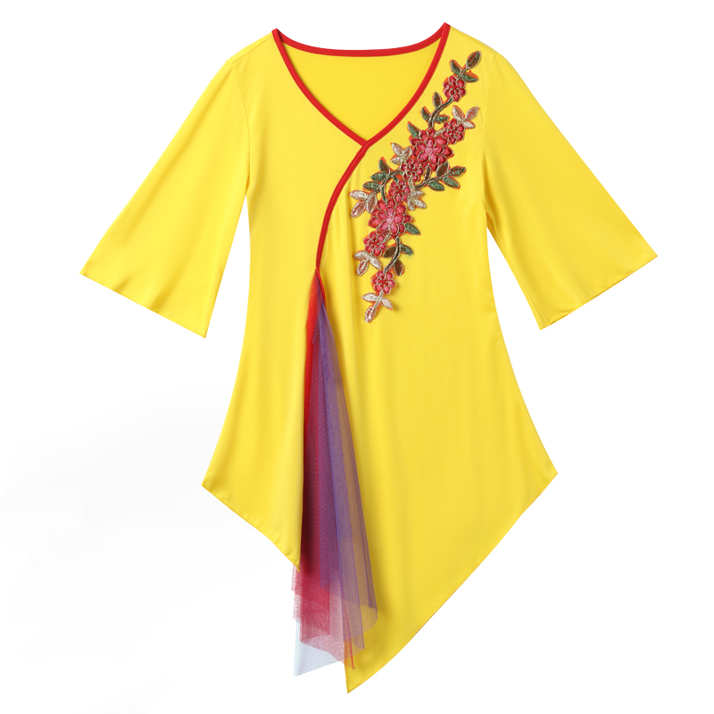 民族风舞蹈演出服广场舞服装套装女春夏季新款秧歌服中老年表演衣