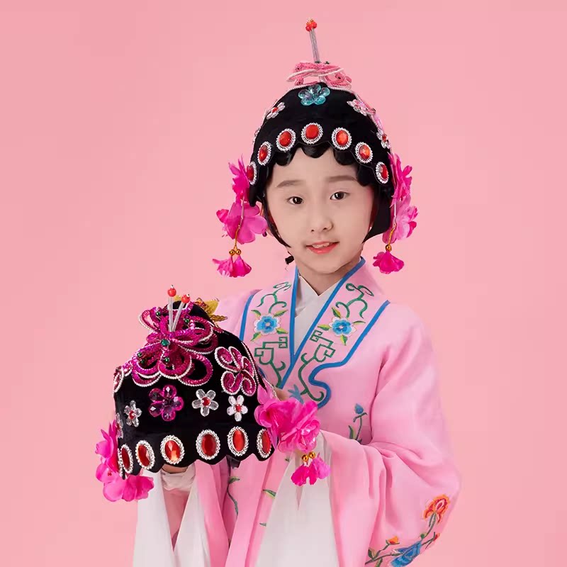 戏剧京剧戏曲青衣花旦包头秧歌头饰古装演出媒婆小姐头饰成人儿童