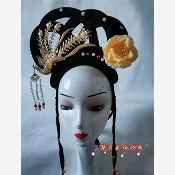 古典舞蹈戏剧假发花旦头饰古代小姐古装七仙女头饰黄梅戏嫦娥头饰