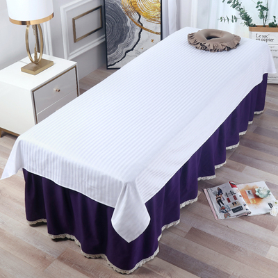 2024新款纯棉美容床单单件美容院专用高档白色全棉带洞高级感网红