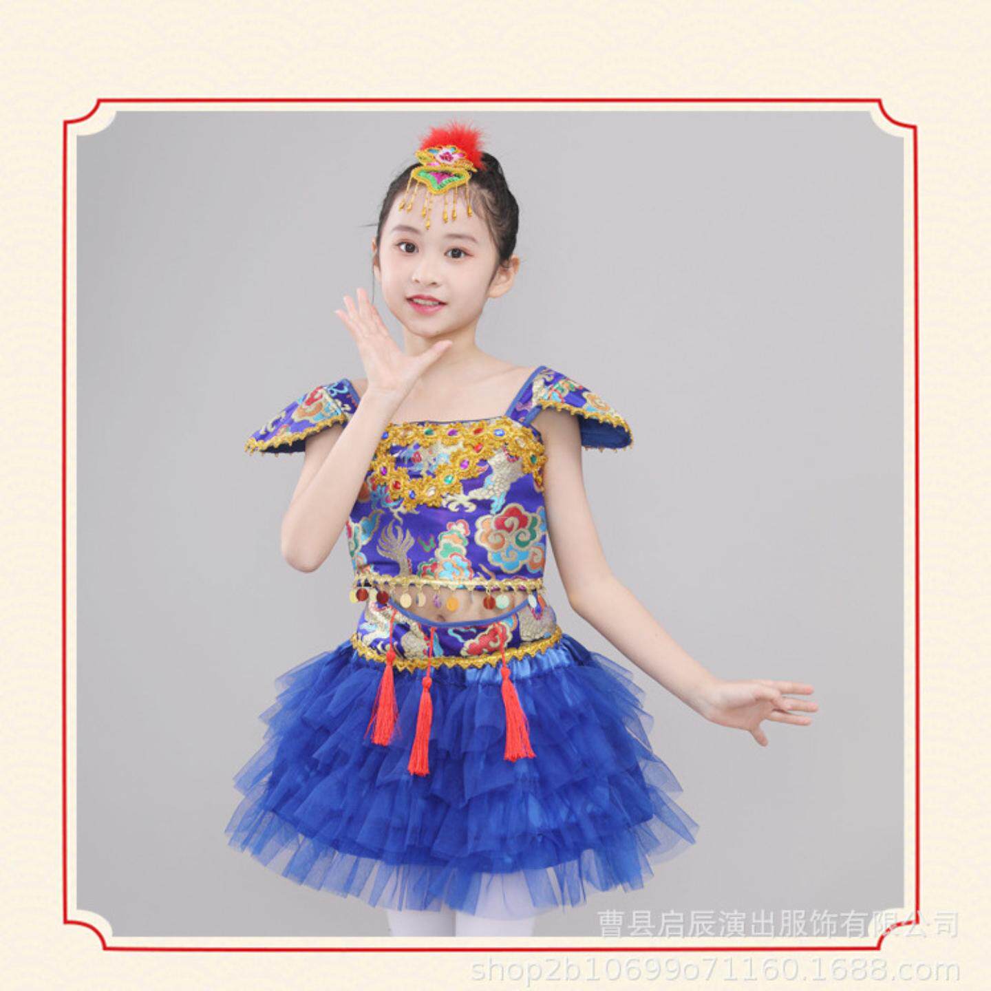 六一儿童节中国风民族打鼓演出服