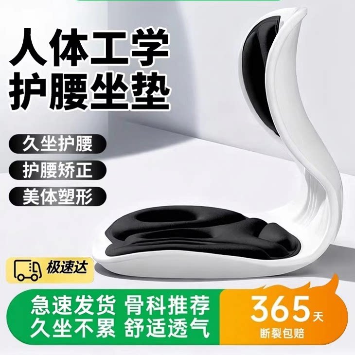 人体工学护腰坐垫腰靠背座椅子办公室工位久坐腰部支撑靠垫一体