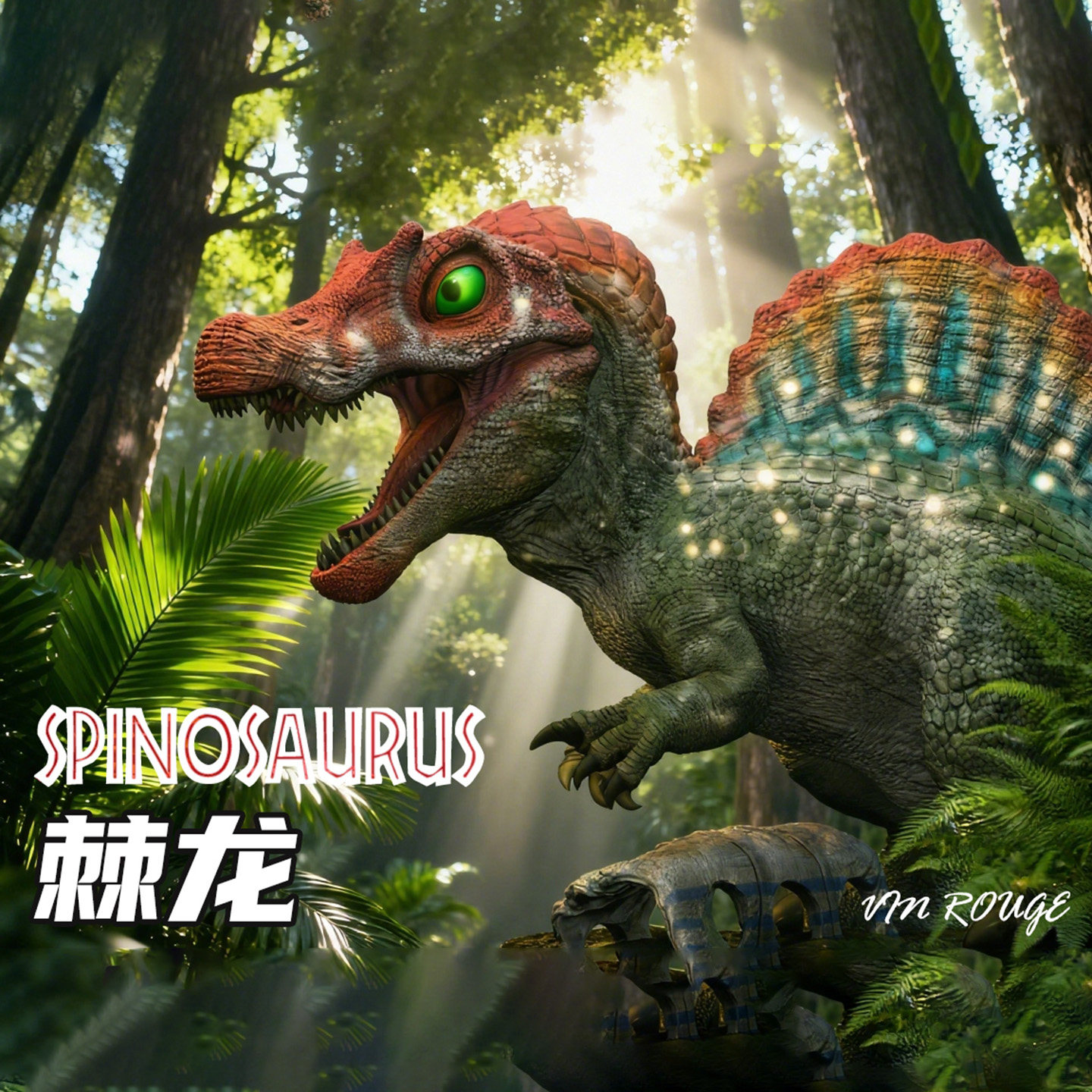 Q版侏罗纪公园战神棘龙手办玩具