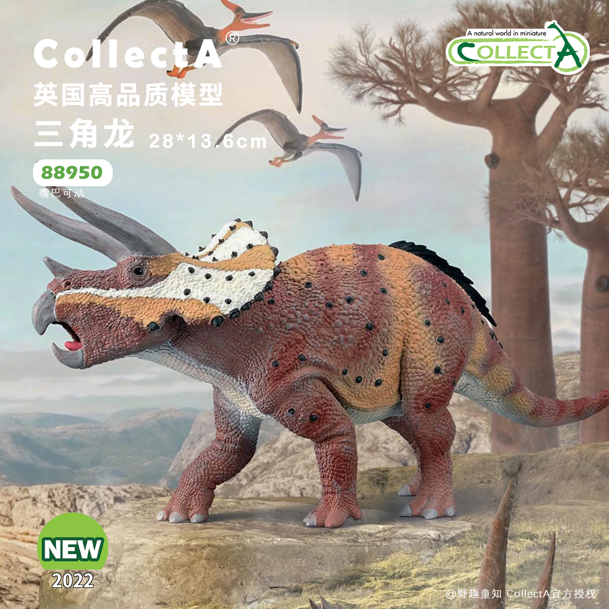 CollectA三角龙动物模型玩具