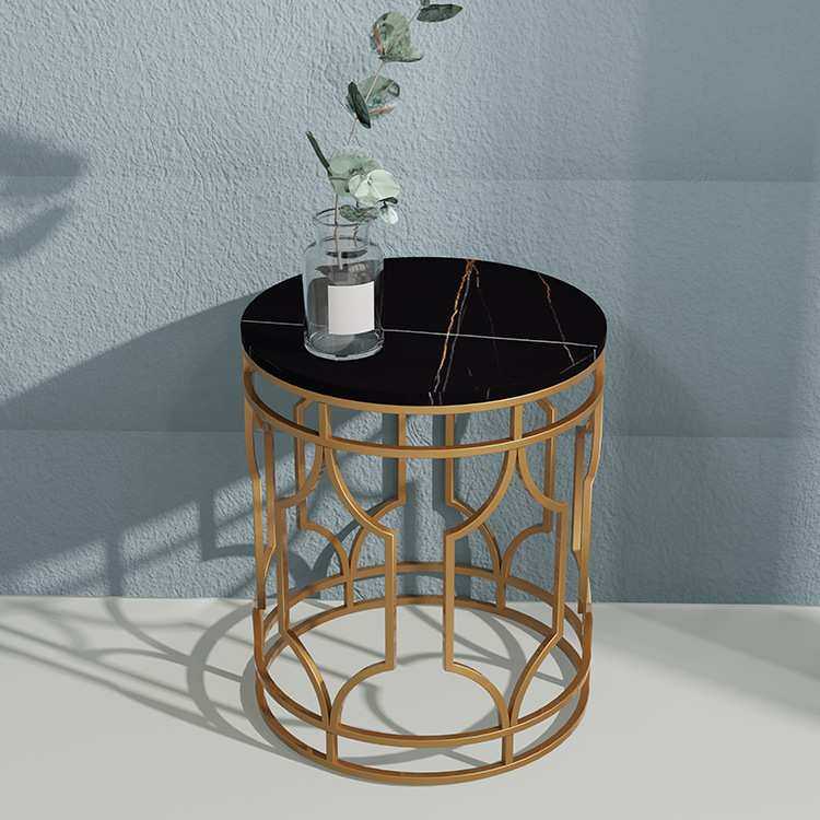 厂家直销轻奢沙发边桌几客厅人造大理石咖啡桌床头柜圆形简约边几